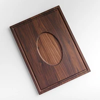 Crate & Barrel Reversible Walnut Cutting Board with Meat Rest 24"x18"