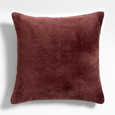 Revasser Chenille 23x23 Burgundy Throw Pillow Cover by Athena Calderone