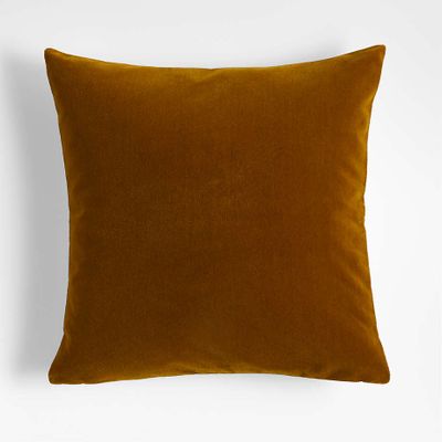 Ocher 20"x20" Reversible Faux Mohair Linen Throw Pillow Cover