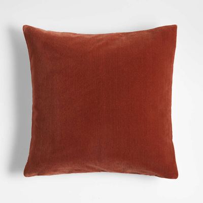 Terracotta 20"x20" Reversible Faux Mohair Linen Throw Pillow Cover