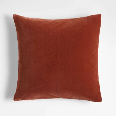 Terracotta 20"x20" Faux Mohair Throw Pillow Cover