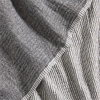 Reversible Stripe Gauze 80"x80" Ink Black and Arctic Ivory Bed Blanket