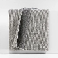 Reversible Stripe Gauze 80"x80" Ink Black and Arctic Ivory Bed Blanket