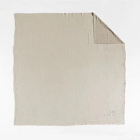 Reversible Stripe Gauze 80"x80" Taupe Brown and Arctic Ivory Bed Blanket