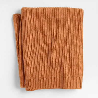 Canyon Orange Rib Knit Baby Stroller Blanket