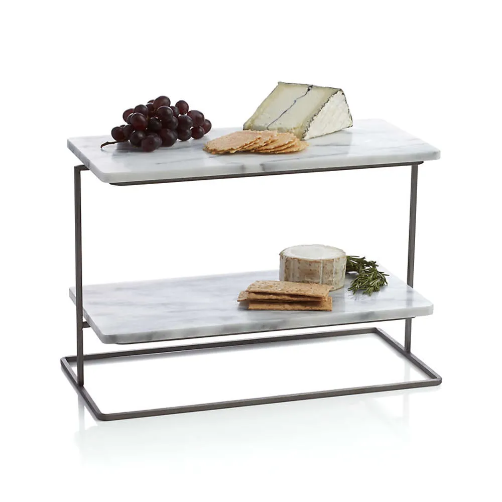 French Kitchen Marble 2-Tier Server