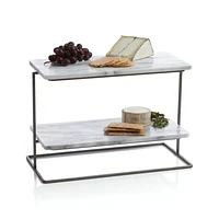 French Kitchen Marble 2-Tier Server