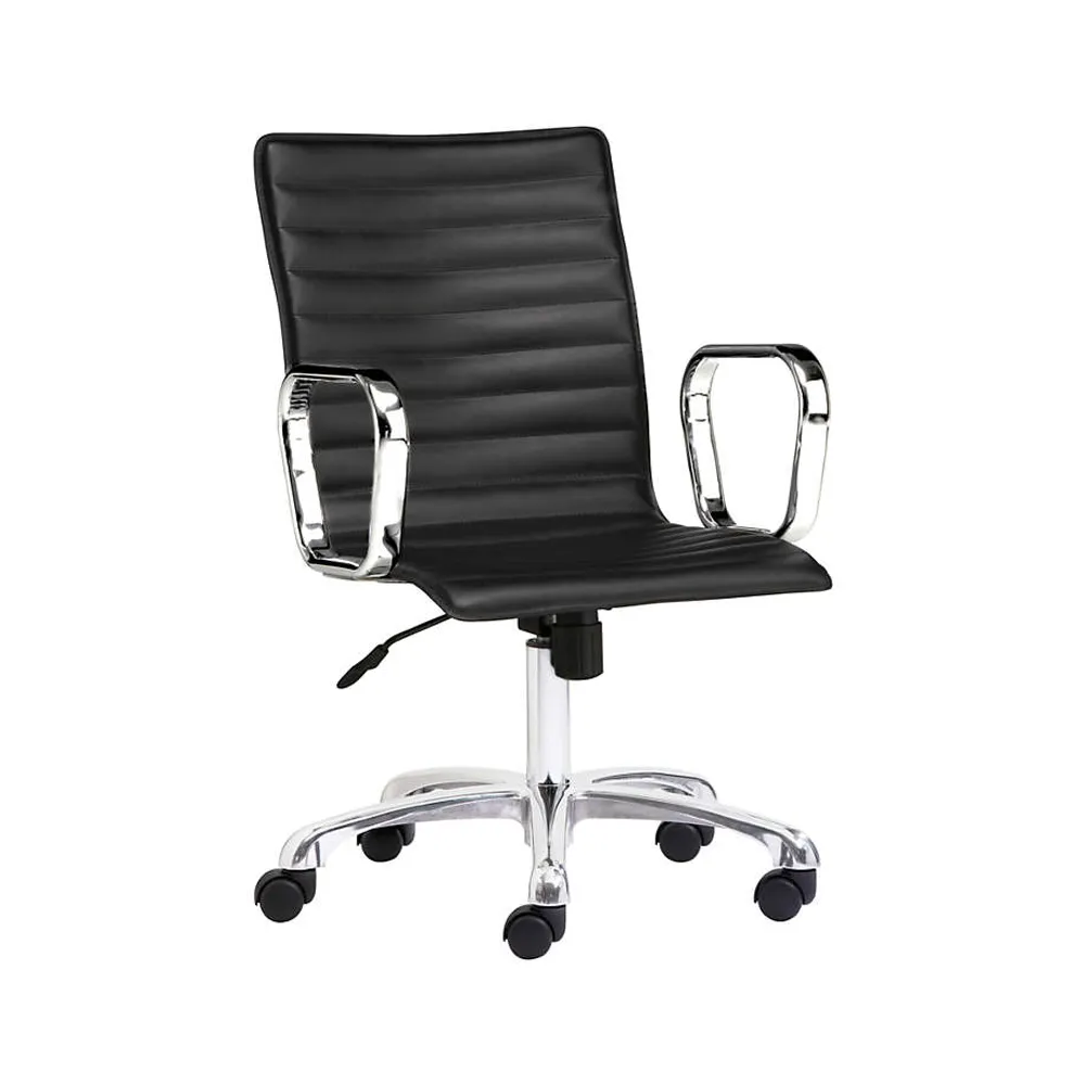 Caterina White Boucle Upholstered Office Chair with Dark Pewter Base +  Reviews | Crate & Barrel