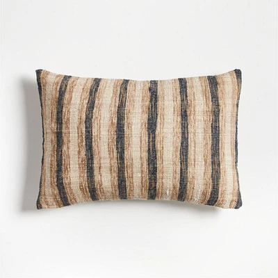 Riviera Stripe 24x16 Deep Indigo Blue Throw Pillow Cover