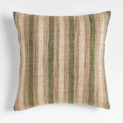 Riviera Stripe 23x23 Cyprus Green Throw Pillow Cover