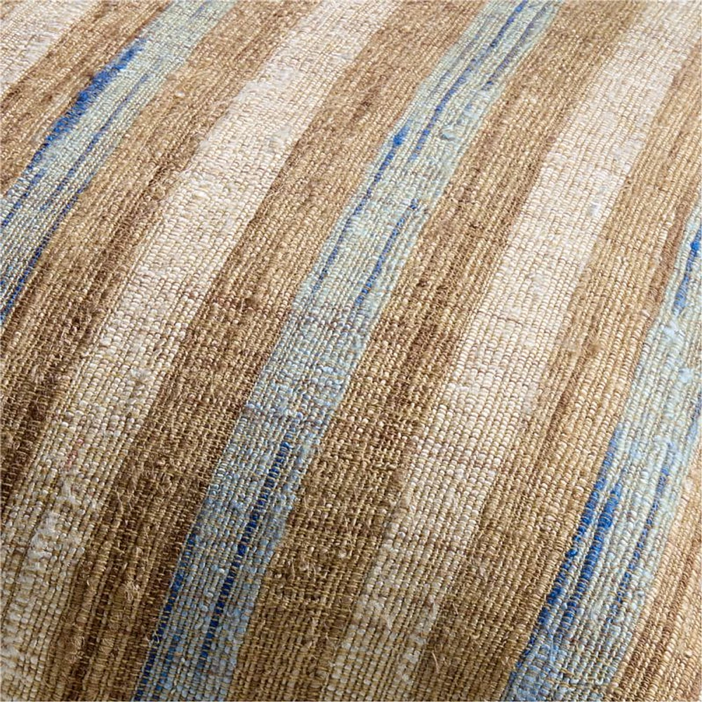 Riviera Stripe 23x23 Pale Blue Throw Pillow Cover