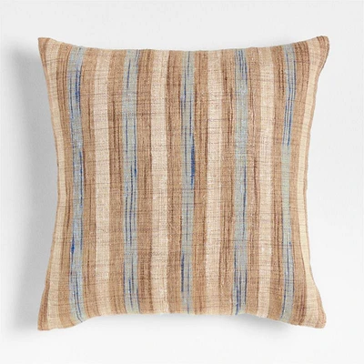 Riviera Stripe 23x23 Pale Blue Throw Pillow Cover