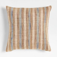 Riviera Stripe 23x23 Pale Blue Throw Pillow Cover