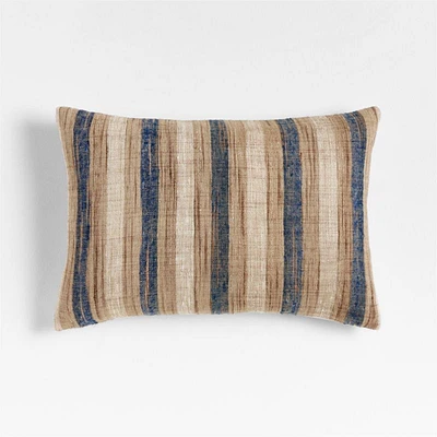 Riviera Stripe 24"x16" Light Navy Throw Pillow Cover