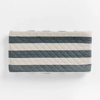 Riviera Slate Blue and Oatmeal Stripe Organic Cotton Baby Changing Pad Cover