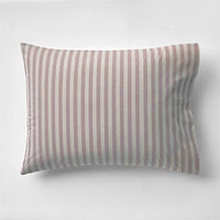 Riviera Moody Mauve and Oatmeal Reversible Stripe Organic Cotton Kids Pillow Sham