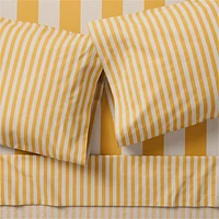 Riviera Savannah Yellow and Oatmeal Stripe Organic Cotton Kids Twin Sheet Set