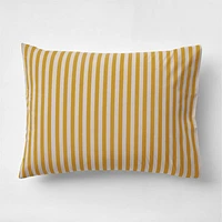 Riviera Savannah Yellow and Oatmeal Reversible Stripe Organic Cotton Kids Pillow Sham