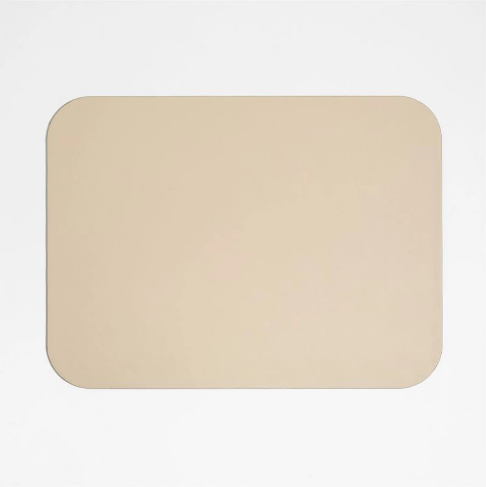 Rizzo Easy Care Faux Leather Reversible Desert Green and Light Brown Rectangular Placemat