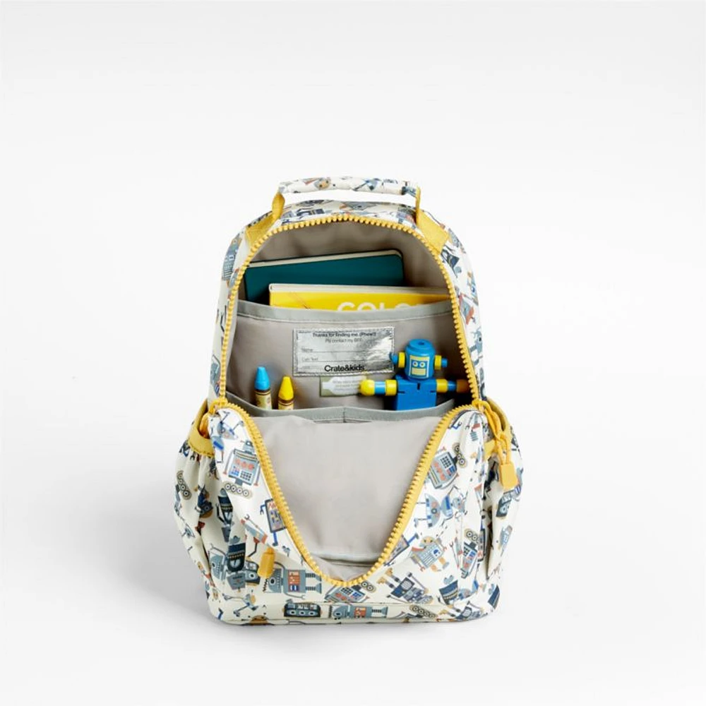 Robots Small Kids Backpack with Side Pockets
