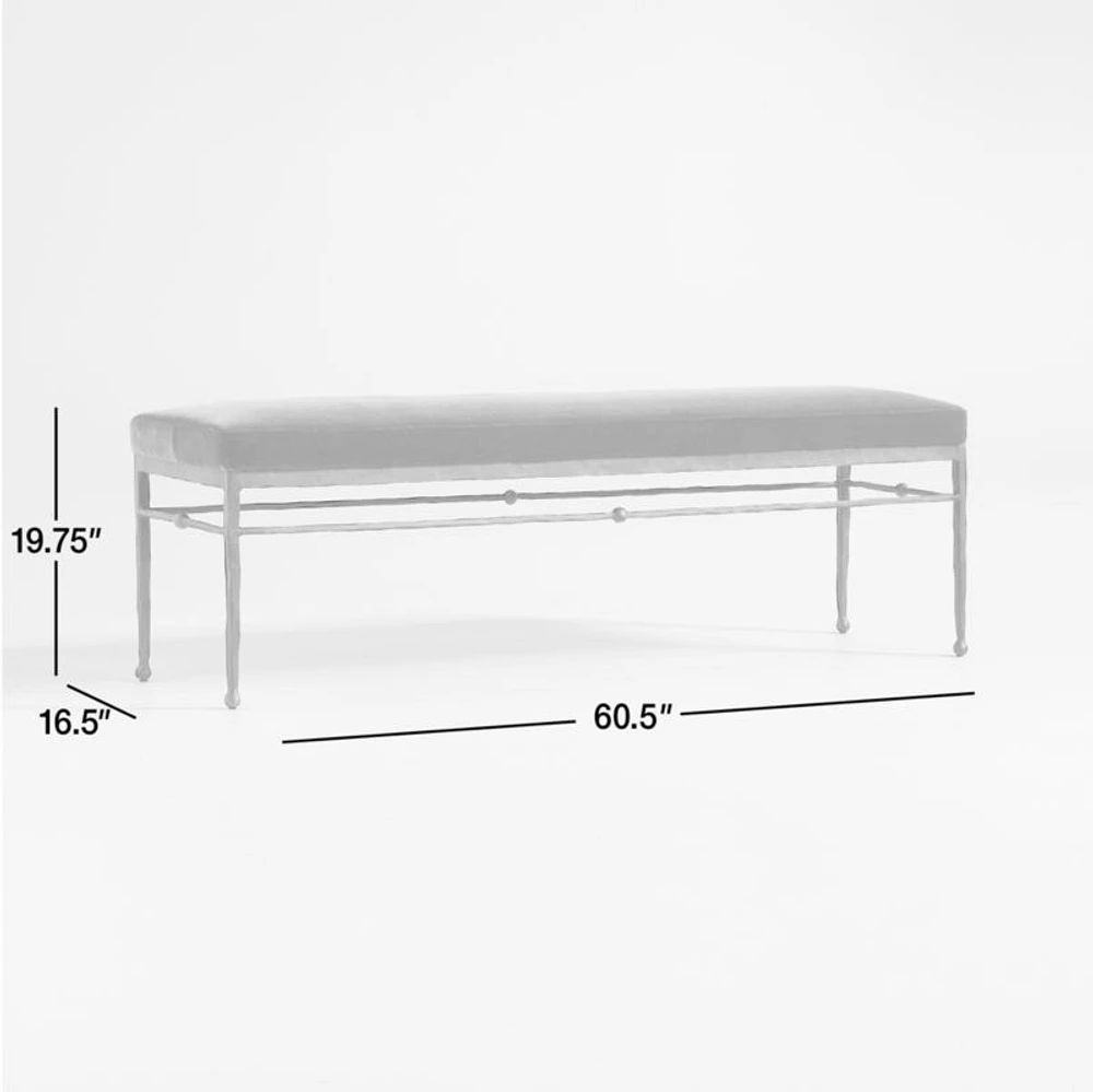 Rodin Brown Velvet Bench by Athena Calderone