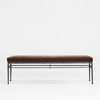 Rodin Brown Velvet Bench by Athena Calderone