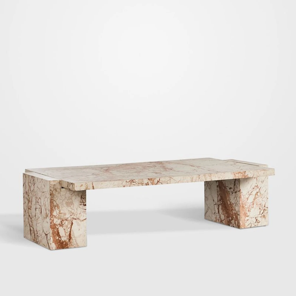 Romano Marble 61"  Rectangular Coffee Table