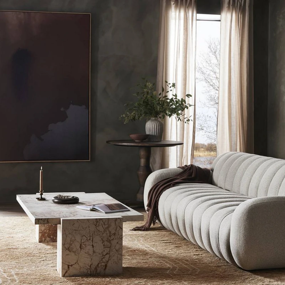 Romano Marble 61"  Rectangular Coffee Table
