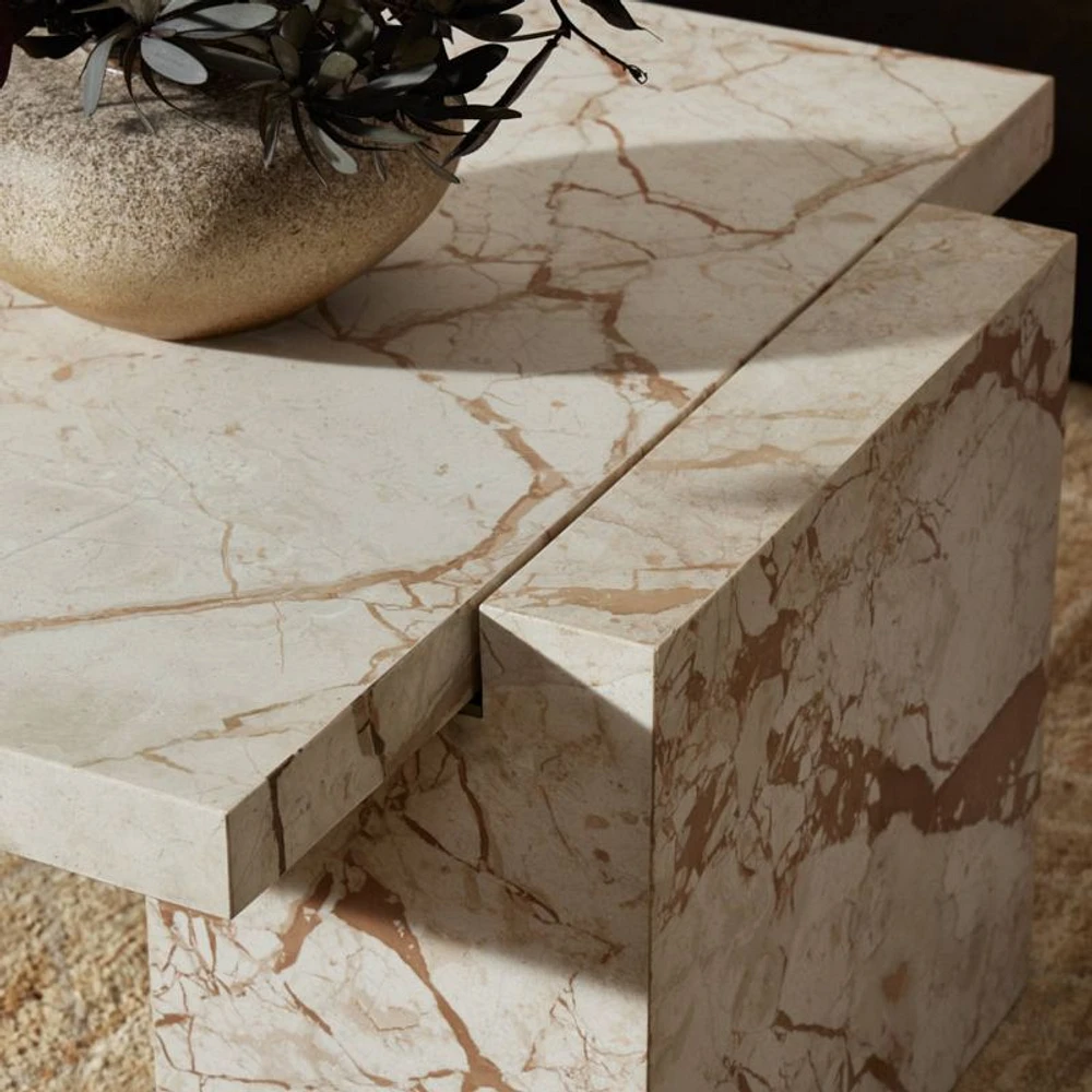 Romano Marble 61"  Rectangular Coffee Table