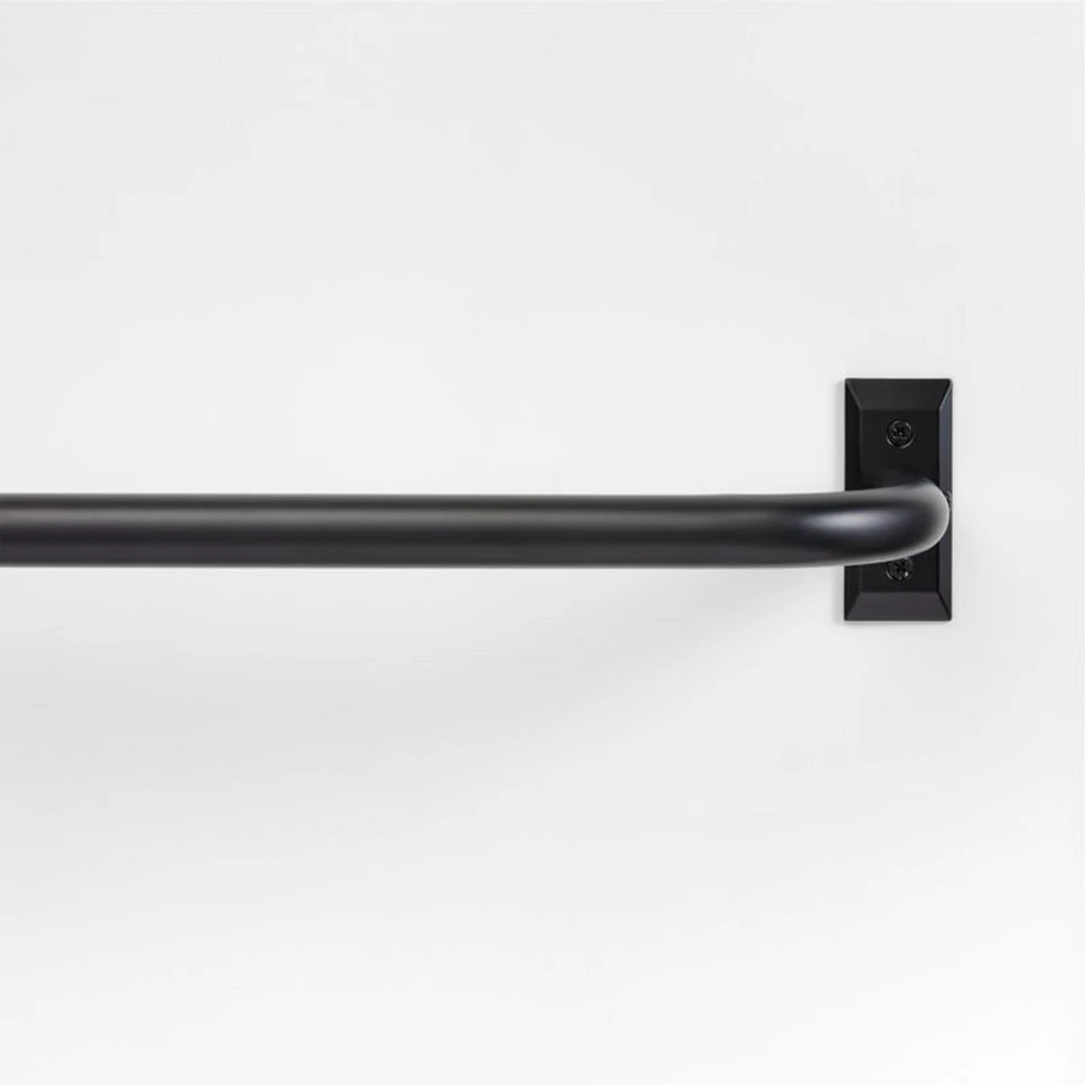 Matte Black 1" Room Darkening Curtain Rod 32"-48"