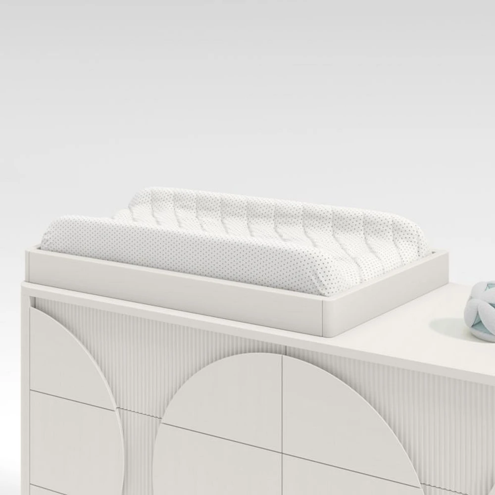 White Wood Baby Changing Table Topper