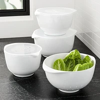 Rosti White Melamine Margrethe Mixing Bowls with Lids Set