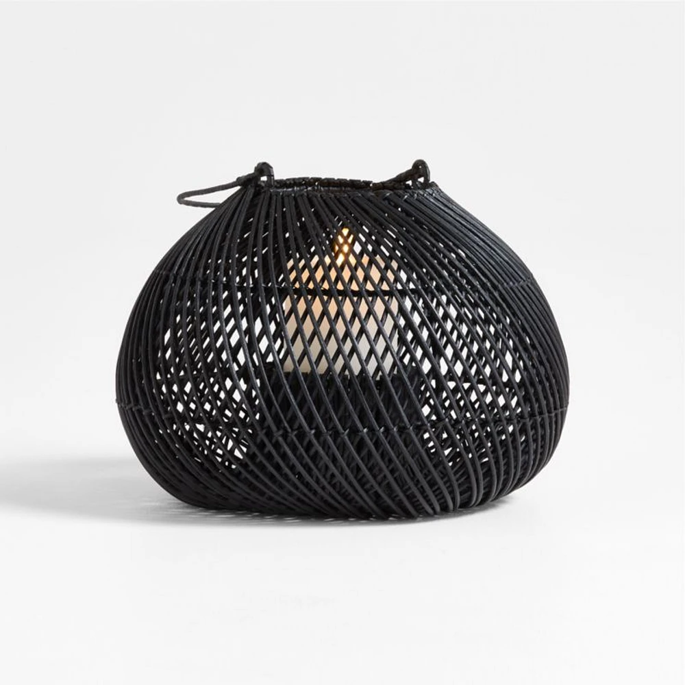 Rota Black Woven Lantern 9"