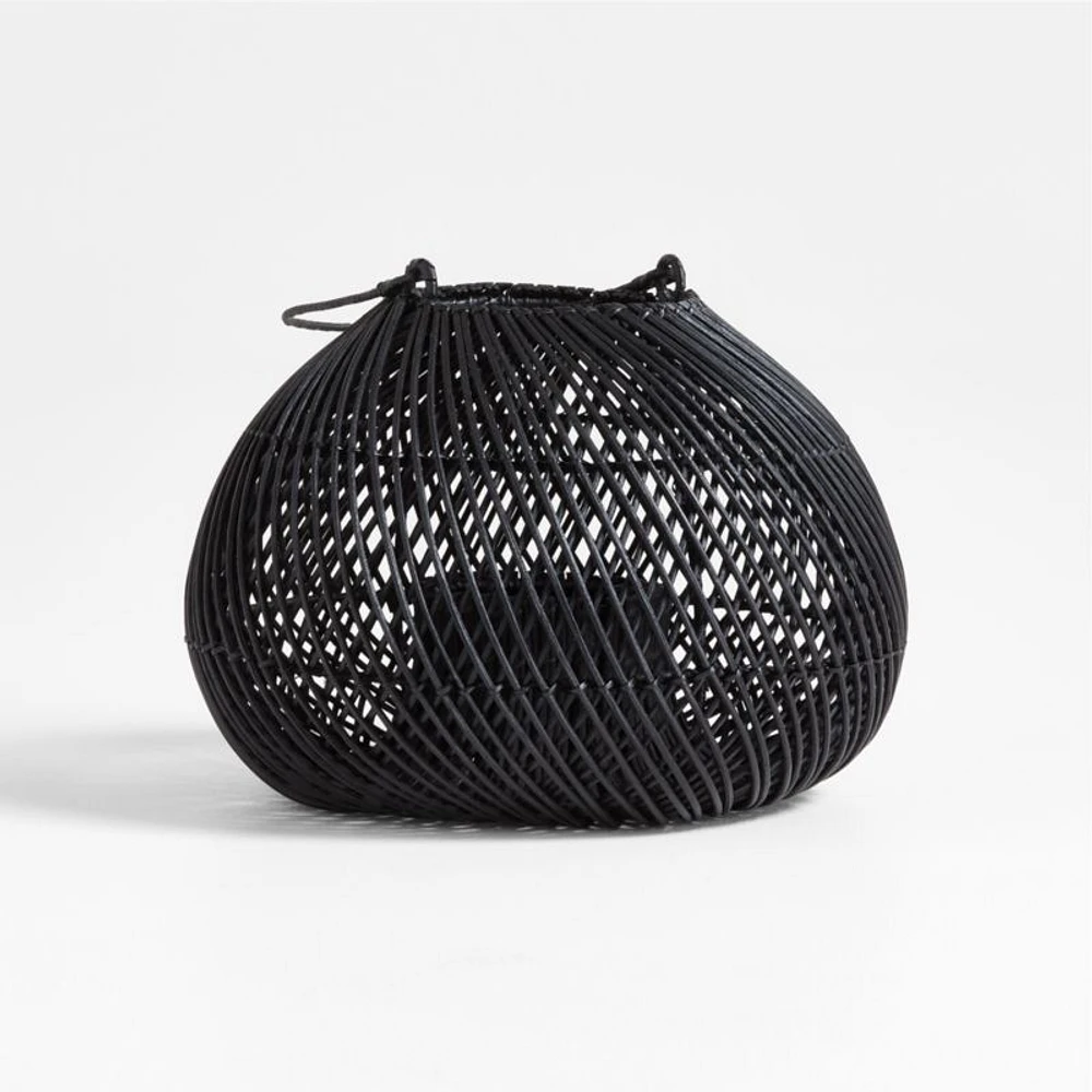 Rota Black Woven Lantern 9"