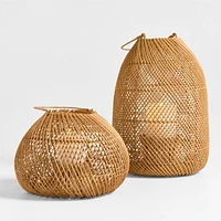 Rota Natural Woven Lantern 9"