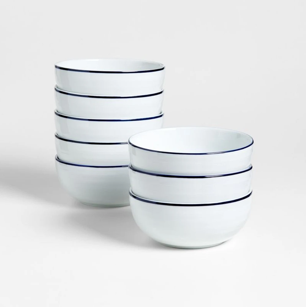 Roulette Blue Band Bowls, Set of 8