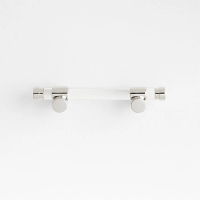 Round Acrylic Chrome Silver Cabinet Drawer Bar Pull 3"
