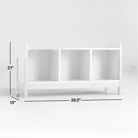 Rue White Wood 3-Cube Low Bookcase