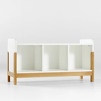 Rue White Wood 3-Cube Low Bookcase