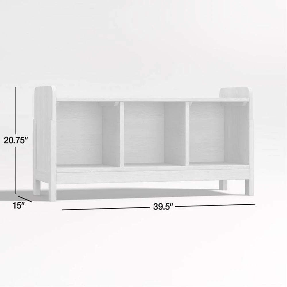 Rue Natural Wood 3-Cube Low Bookcase