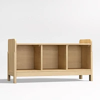 Rue Natural Wood 3-Cube Low Bookcase