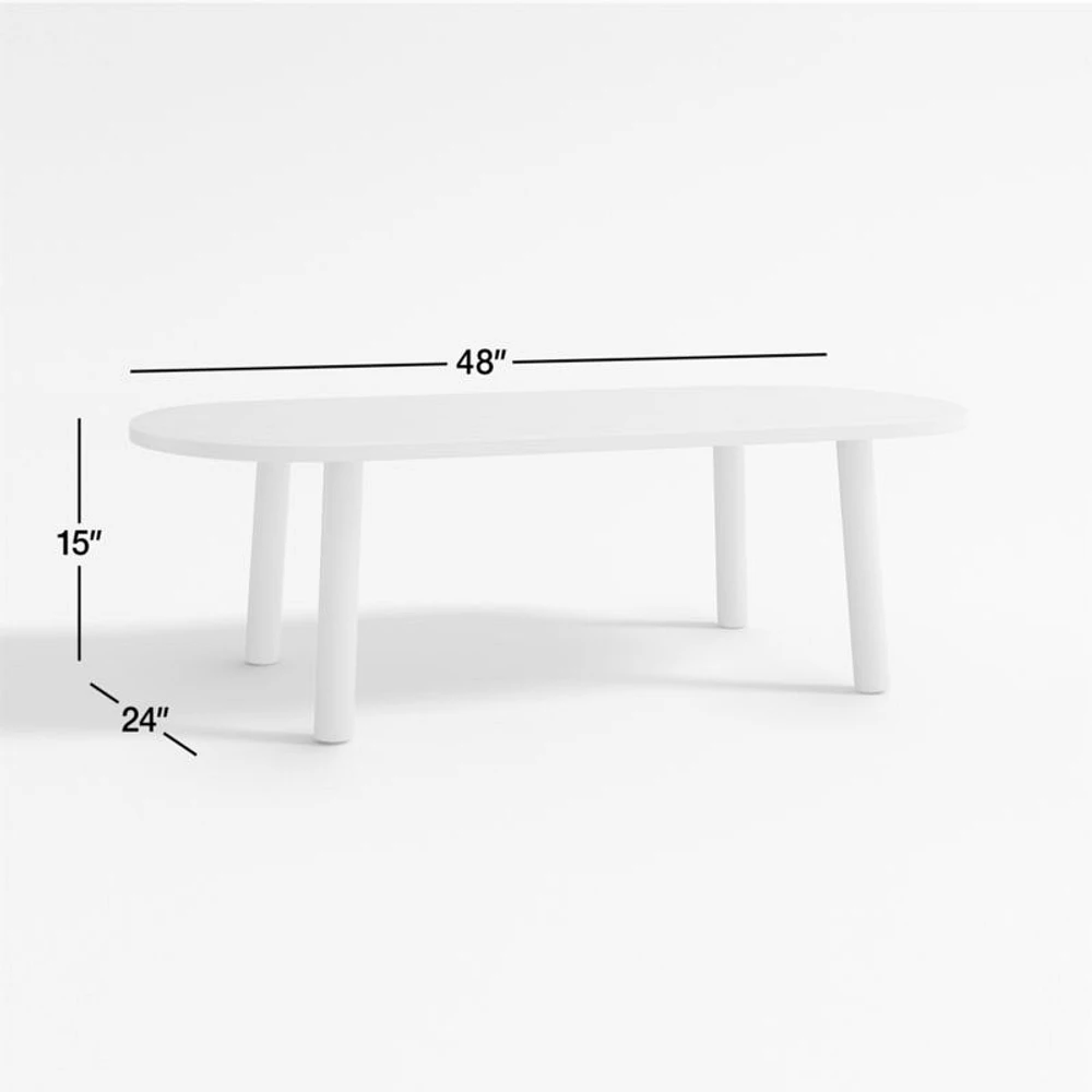 Rue Adjustable White Wood Kids Play Table with 15" Legs