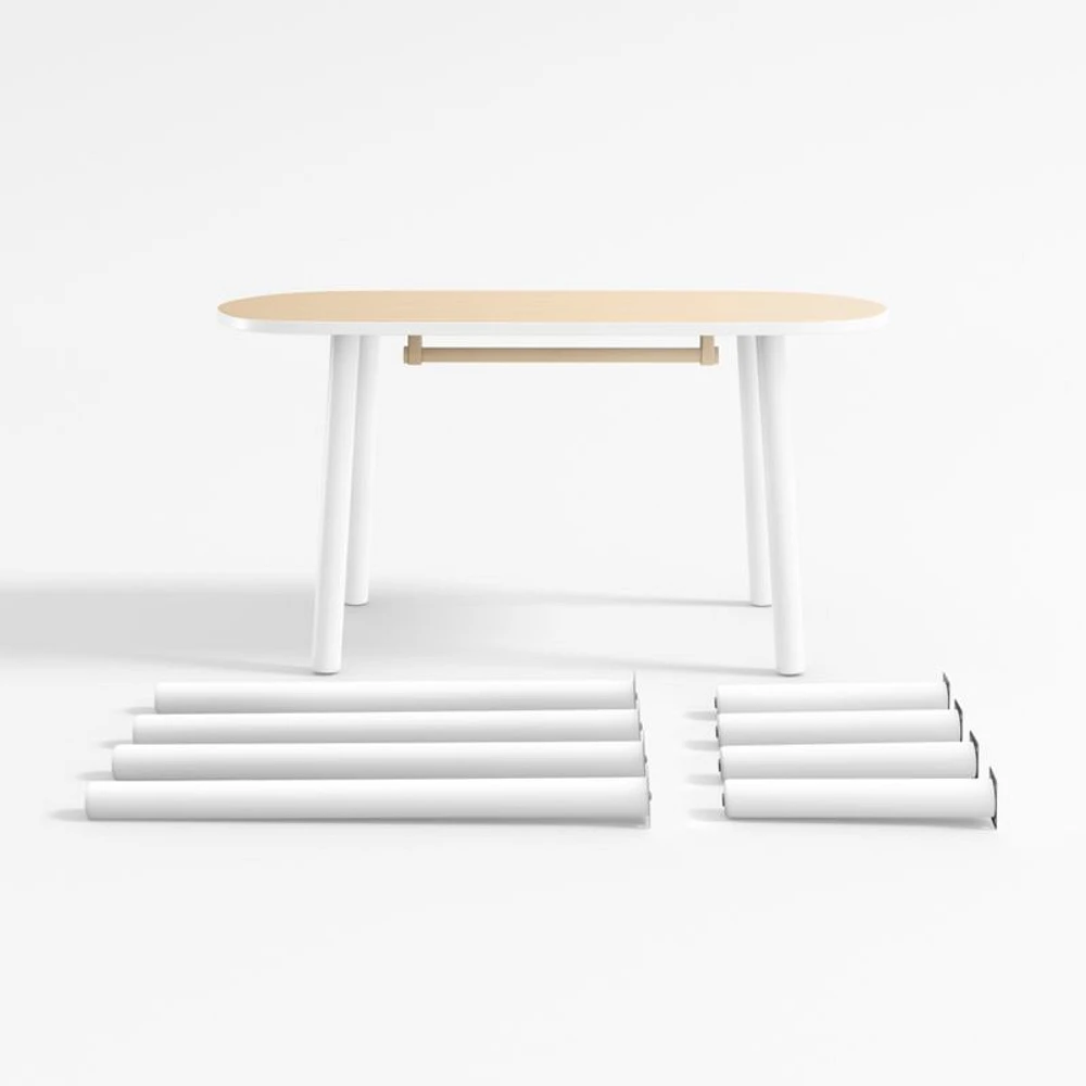 Rue White Wood Kids Play Table, Leg Set & Paper Roll Holder