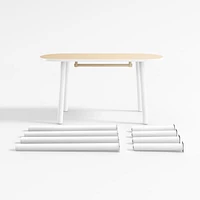 Rue White Wood Kids Play Table, Leg Set & Paper Roll Holder