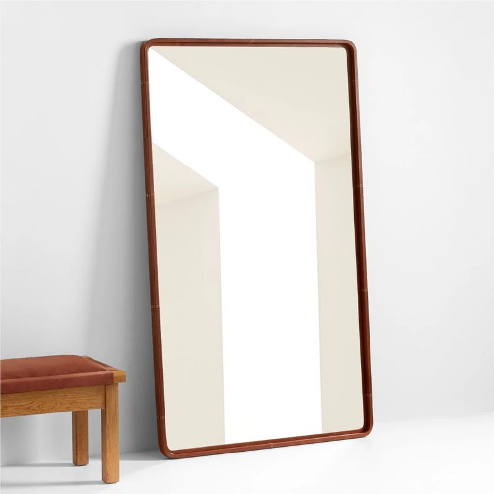 Shinola Runwell Brown Leather Mirror