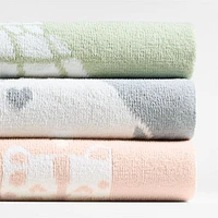 Reversible Sleepy Baby Green Turtle Chenille Baby Stroller Blanket
