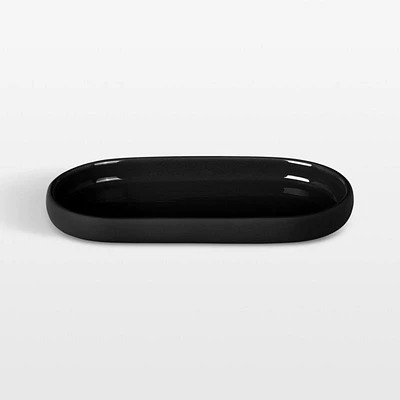 Blomus SONO Ceramic Black Oval Bathroom Tray