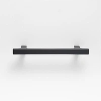 Square Edge 4" Matte Black Cabinet Drawer Bar Pull