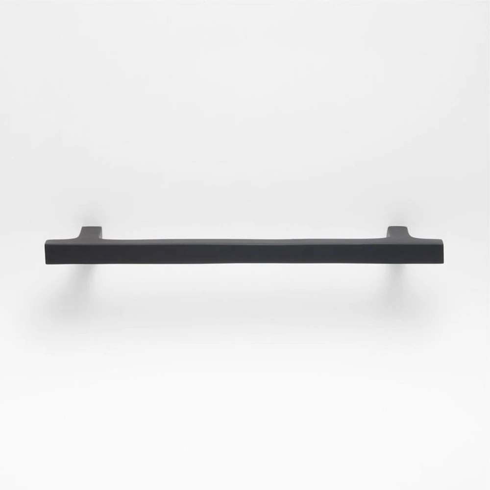 Square Edge 6" Matte Black Cabinet Drawer Bar Pull