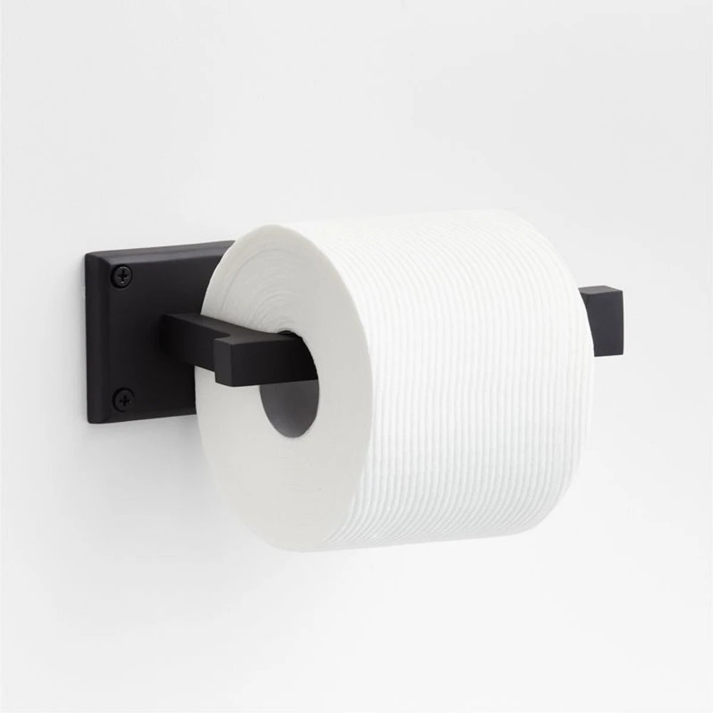 Square Edge Matte Black Wall-Mounted Toilet Paper Holder